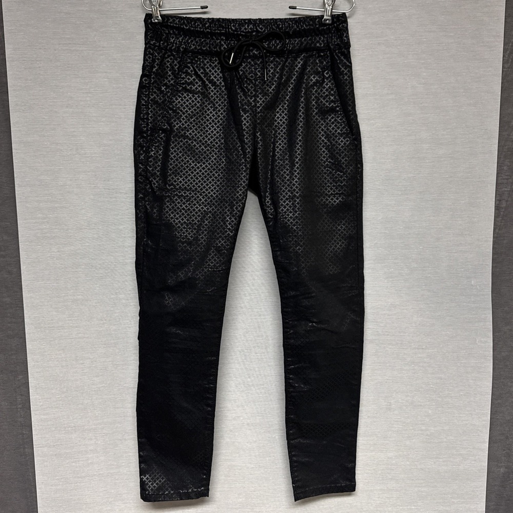 Bevy Flog Pants Womens 25 Skinny Black Geometric Drawstring Pull On